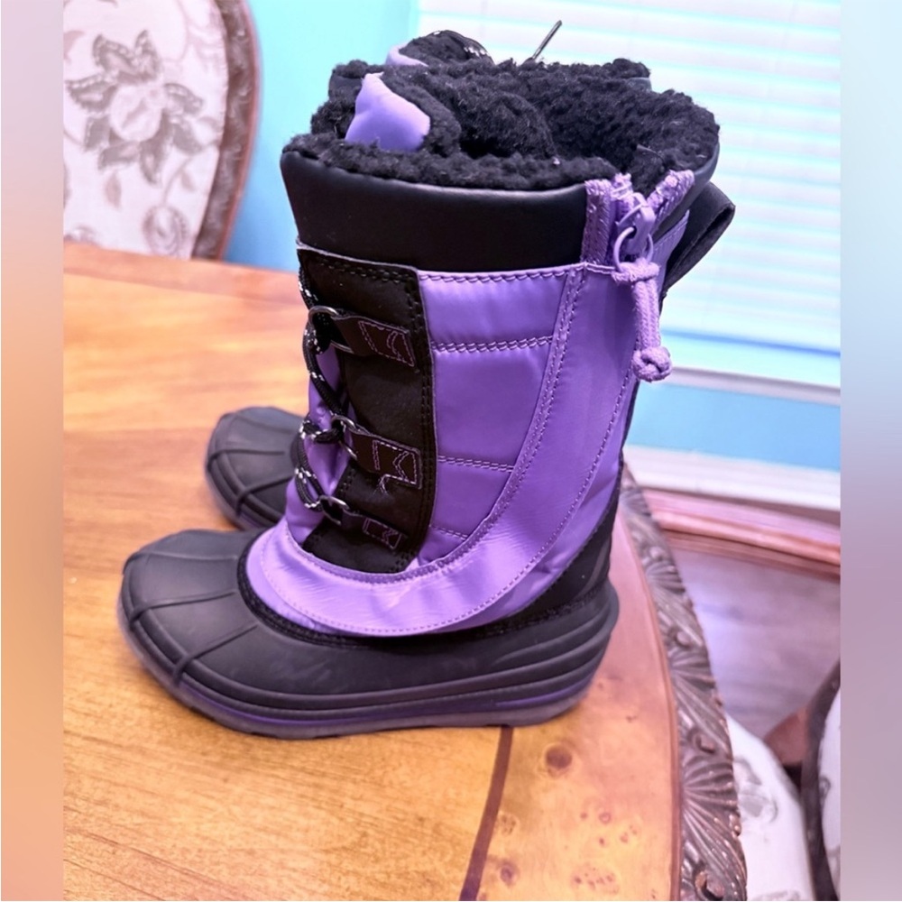 “SIZE 2” BIG KIDS Black/Purple BILLY Ice II Winter Boots